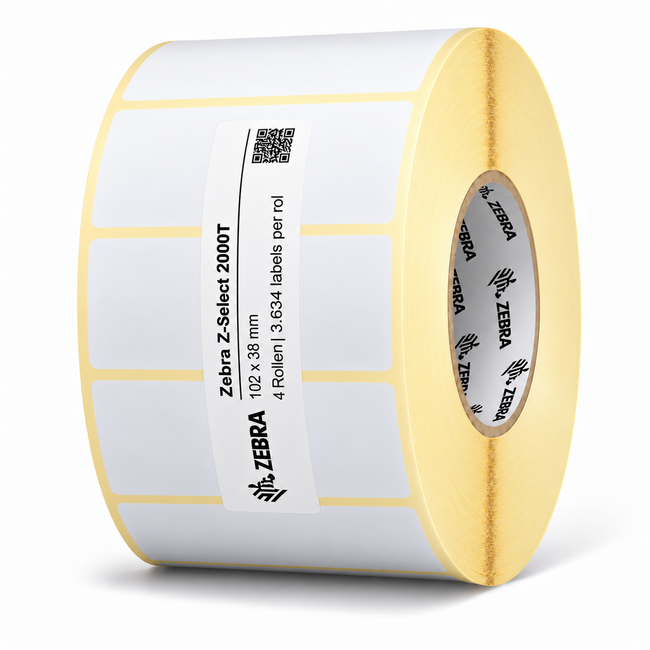 Zebra Z-Select 2000T | 102x38 mm | 4 Rollen (3.634 labels per rol)