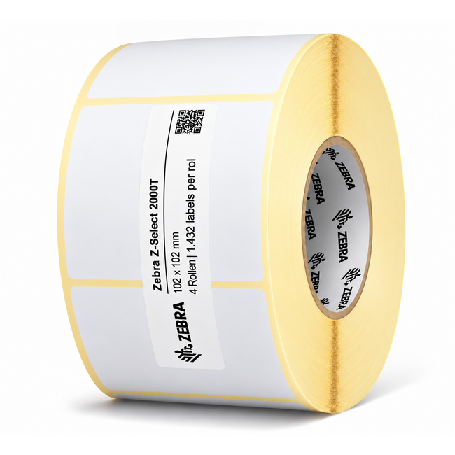 Zebra Z-Select 2000T | 102x102 mm | 4 Rollen (1.432 labels per rol)