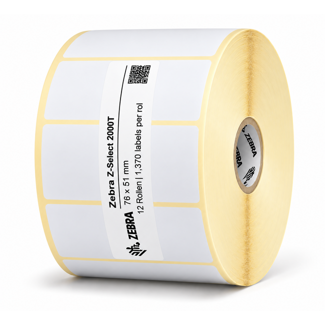 Zebra Z-Select 2000T | 76x51 mm | 12 Rollen (1.370 labels per rol)