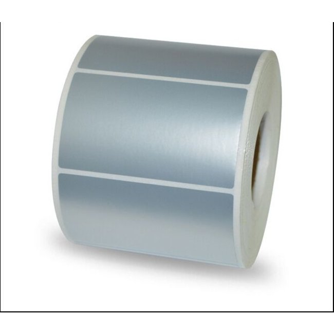 Mat Zilveren labels - 70x30mm - 2400/rol - kern 25mm