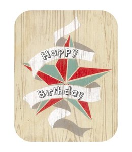 Forever Handmade Cards Houten kaart - Happy Birthday ster