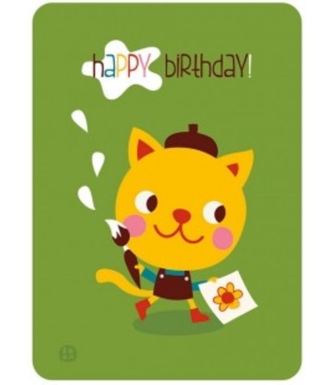 Bora Postkaart - Happy Birthday - kat