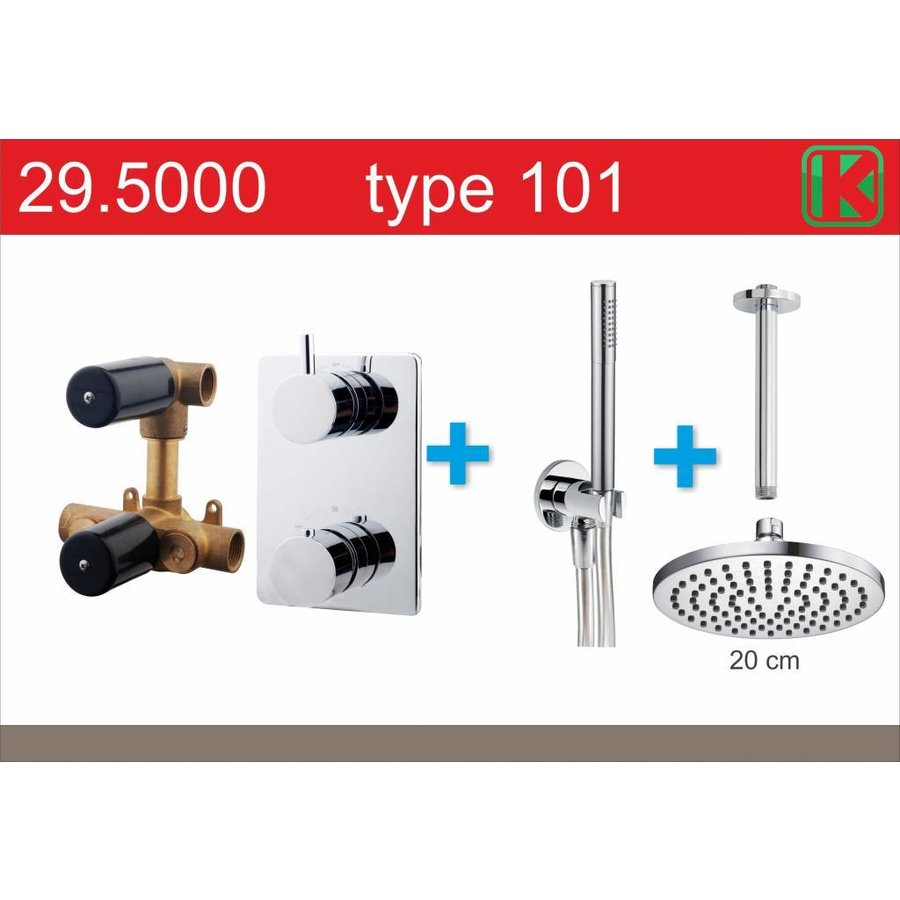 One Pack Inbouwthermostaatset Rond Type 101 (20Cm)