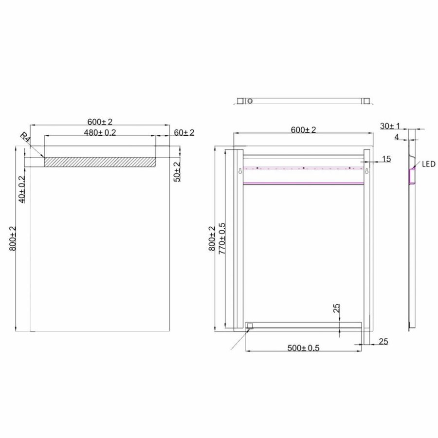 Themis Spiegel Met Led Verlichting 600X800