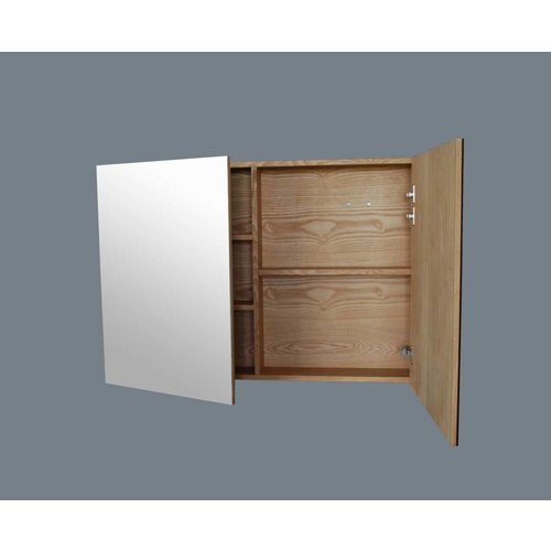 Spiegelkast Wood 80Cm Massief Geolied Eiken 