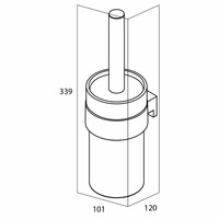 Toiletborstelhouder Bold Muur Glas/Mat Zwart 33.9 Cm