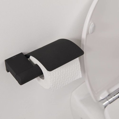 Toiletrolhouder Bold Met Klep Zwart 