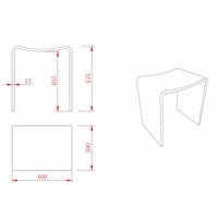 Badkamer Kruk Solid Surface 40X30X42.5 Cm Wit