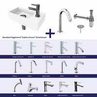 Fonteinset Versus Rechts Glans Wit Chroom (Keuze Uit 20 Kranen)