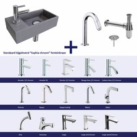 Fonteinset Versus Links Grijs Chroom (Keuze Uit 20 Kranen)