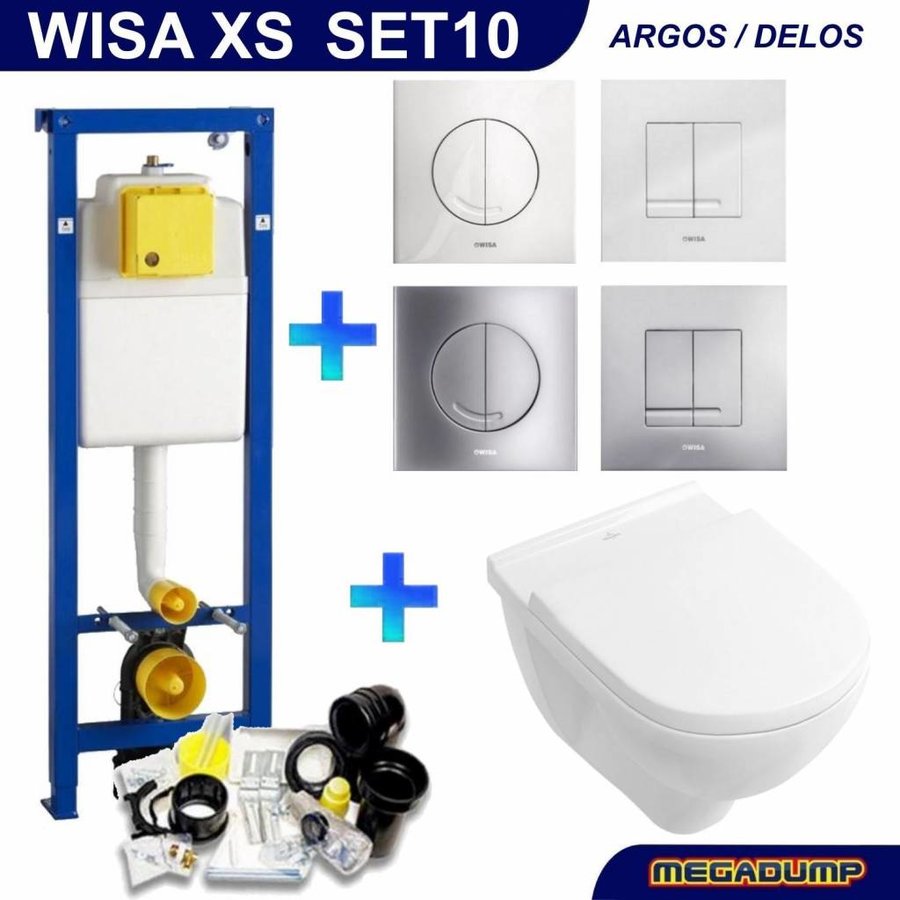 Xs Toiletset 10 Villeroy & Boch O.Novo Met Argos/Delos Drukplaat