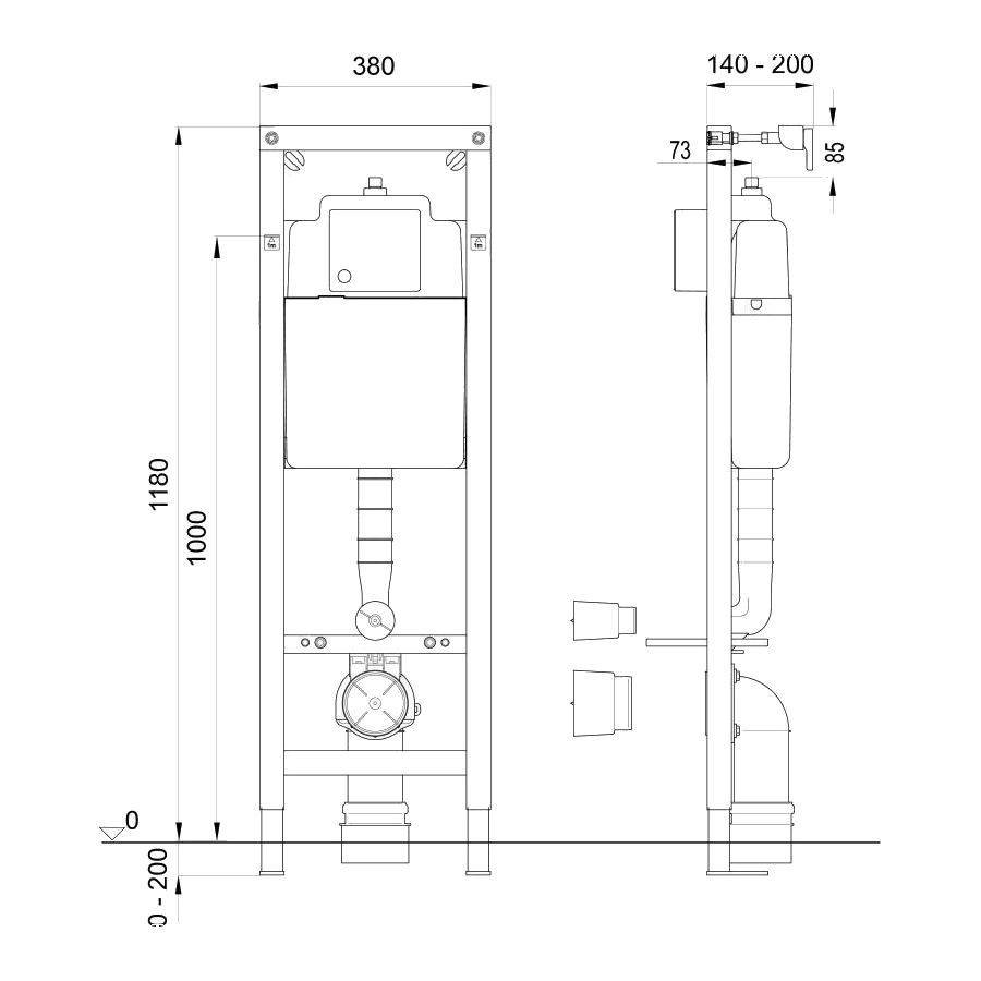 Xs Toiletset 11 V&B Subway 2.0 Compact Met Argos/Delos Drukplaat