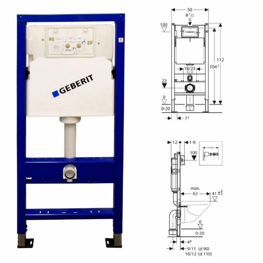 Up100 Toiletset 11 V&B Subway 2.0 Compact Met Delta Drukplaat