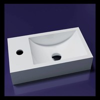 Fontein Recto Solid Surface 40X20X10 Cm Mat Wit (Kraangat Links Of Rechts)