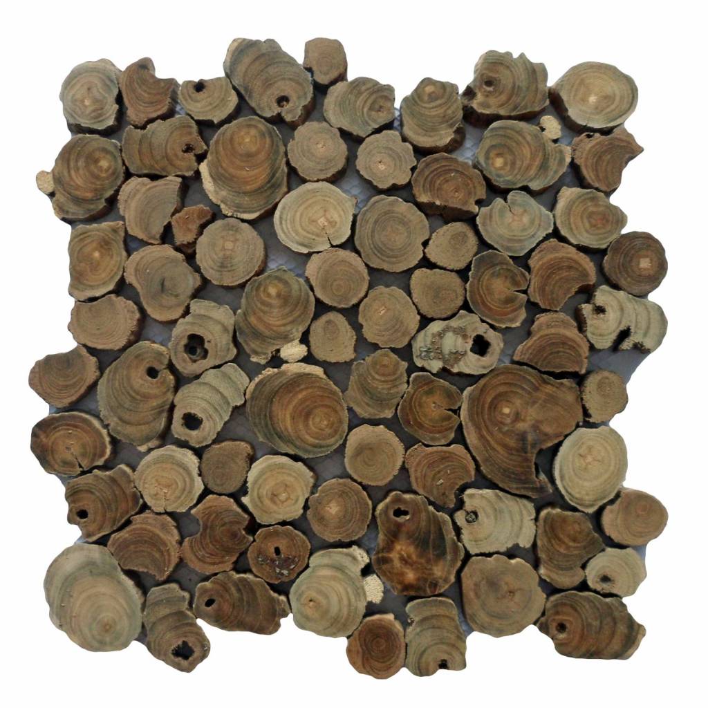 Mozaïek Hout Coin Root Old Teak 30X30 cm Stabigo