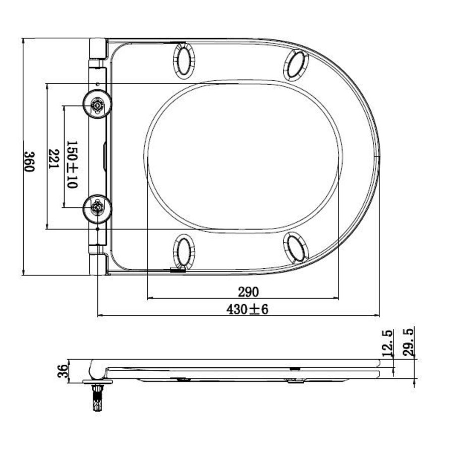 Toiletzitting Flatline 2.0 Met Quick Release Deksel Wit