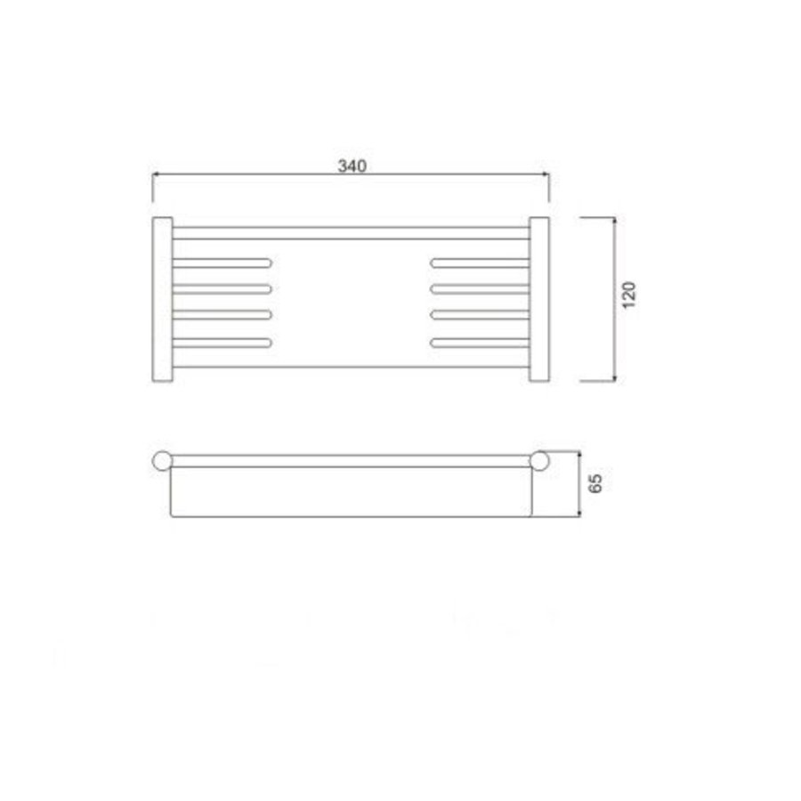 Ore Muur Bad En Douche Opberghouder 34X12 Cm Volledig Rvs