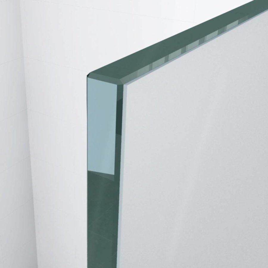 Safety Glass 2.0 Inloopdouche Met Zwart Muurprofiel 10Mm Nano Glas (Alle Maten)