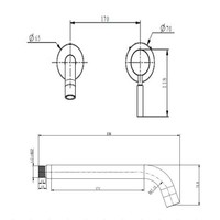 Ore Inbouw Wandkraan 21Cm Rvs