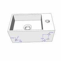 Fontein Met Handdoekhouder Solid Surface 35.6X20.3X15.9 Cm (Kraangat Links Of Rechts)