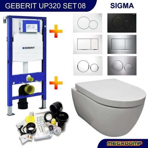 Up320 Toiletset 08 Aqua Royal Easyflush Rimfree 48Cm Compact Met Sigma Drukplaat 