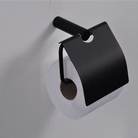 Toiletrol Houder Met Klep Zwart