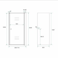 Nisdeuren Rookglas Met Profiel 8Mm Nano Veiligheidsglas 202Cm Hoog (Maten: 60, 70, 80, 90, 100 Cm Breed)