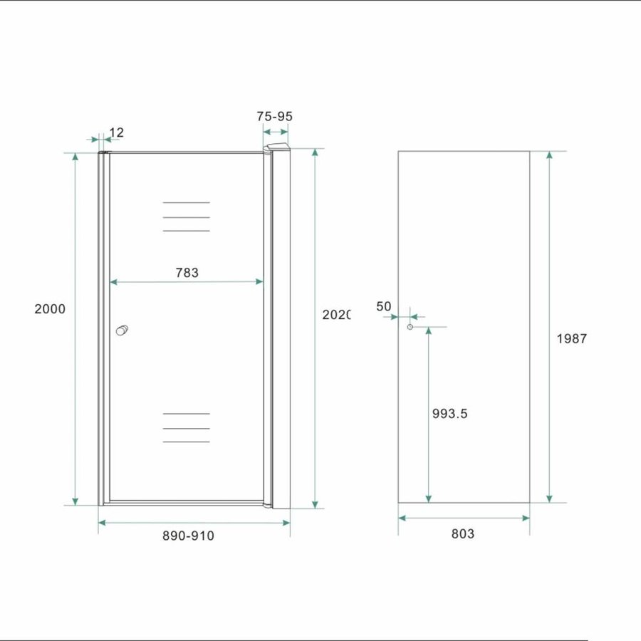 Nisdeuren Rookglas Met Profiel 8Mm Nano Veiligheidsglas 202Cm Hoog (Maten: 60, 70, 80, 90, 100 Cm Breed)