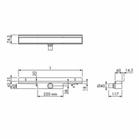 RVS Douchegoot Compact 30 Muurgoot Zero 70 t/m 120cm