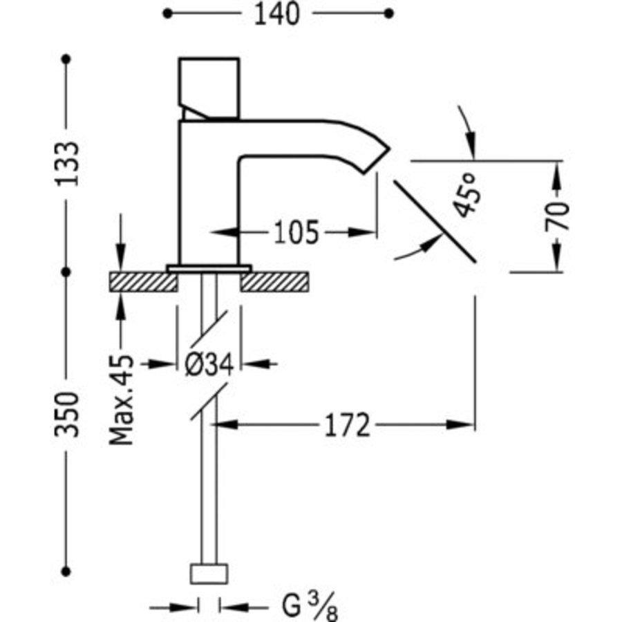 Cuadro Wastafelmengkraan met perlator 107103