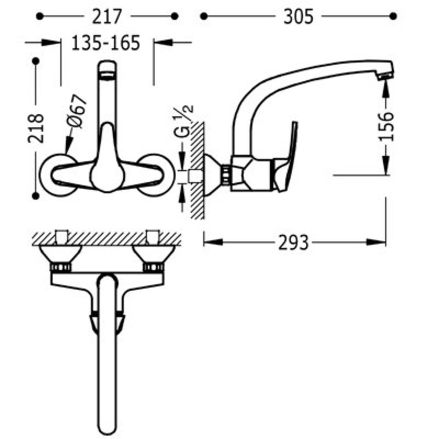 Ecotres Inbouw mengkraan 17033202