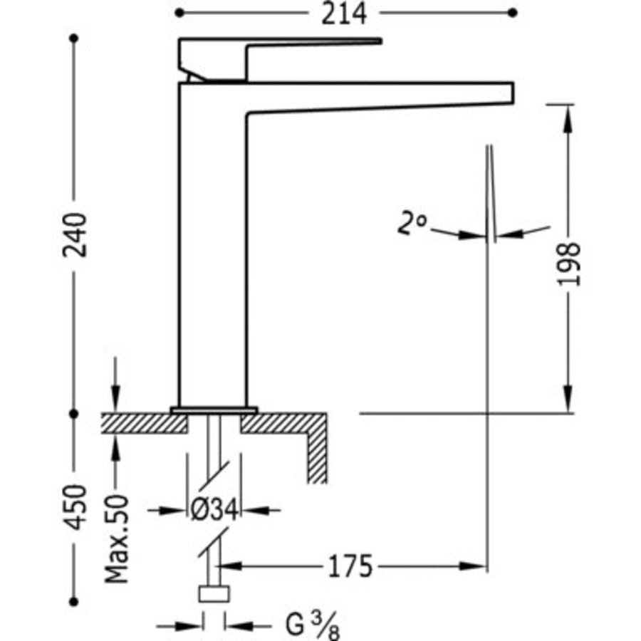 Slim Wastafelmengkraan met verleng 20210303