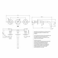 Wastafelkraan Schmidt Inbouw 2 hendels 1/2" Chroom Met Muurbeugel