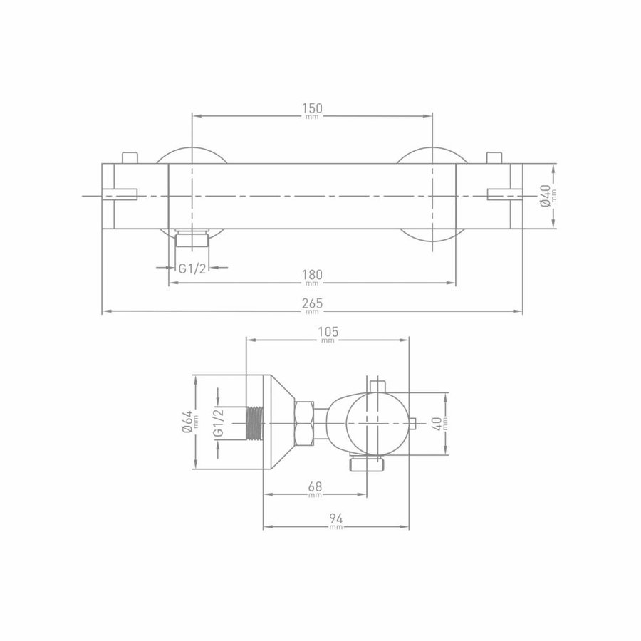 Douchekraan Thermostatisch Move Waterbesparend en Temperatuur Blokkering Chroom