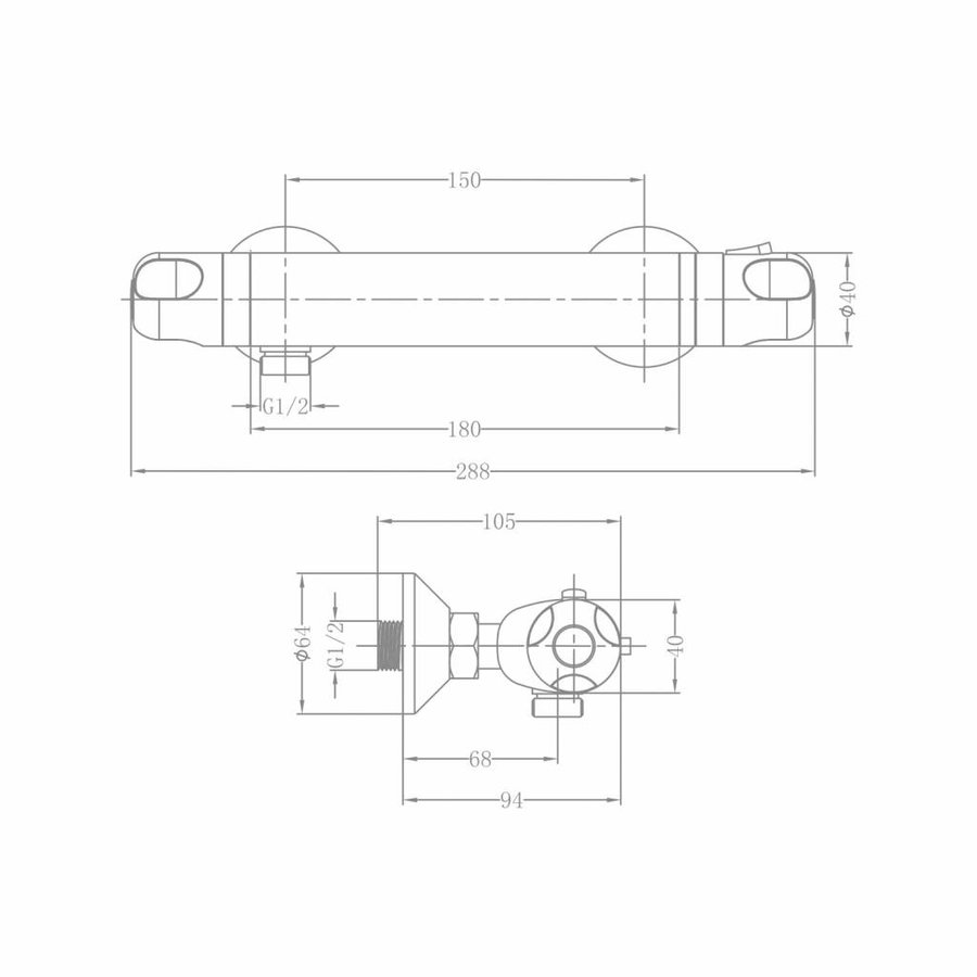 Douchekraan Thermostatisch Fresh Temperatuur Beveiliging Chroom