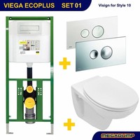 Ecoplus Toiletset 01 Basic Wandcloset Softclose Met Bril En Drukplaat
