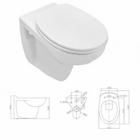 Xs Toiletset 01 Basic Wandcloset Softclose Met Argos/Delos Drukplaat