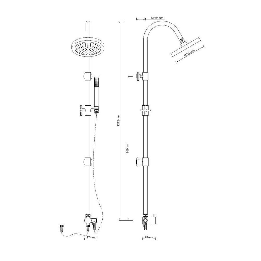 Regendouche Brigit Met 20Cm Regendouchekop Chroom