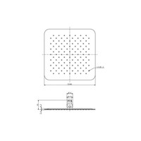 Ufo Luxe Hoofddouche Vierkant 300Mm Ultra Plat Chroom