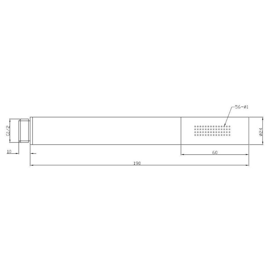 Chroom Messing Handdouche Vierkant 1/2"