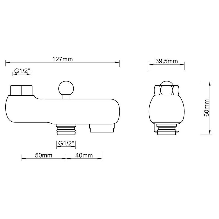 Thermostatische Baduitloop Chroom