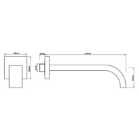 Geborsteld Staal Baduitloop Vierkant 22 Cm 1/2" Aansluiting