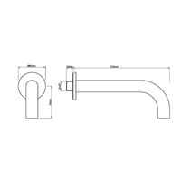 Geborsteld Staal Baduitloop Rond 22 Cm 1/2" Aansluiting