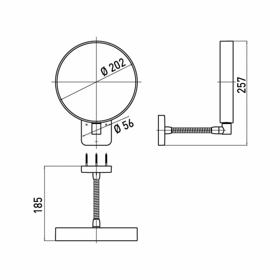 Scheerspiegel Met Flexarm Rond Ø20cm Chroom