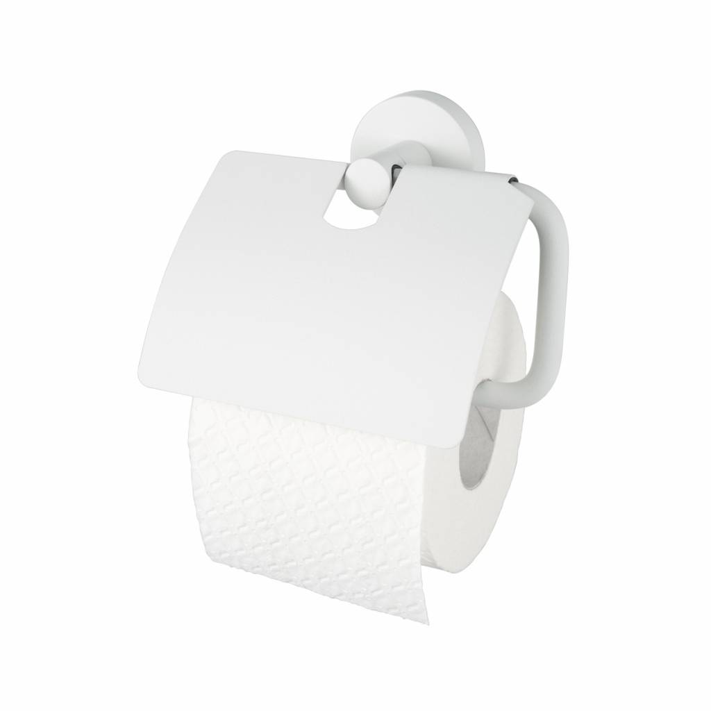 Toiletrolhouder Kosmos met Klep Mat Wit Haceka