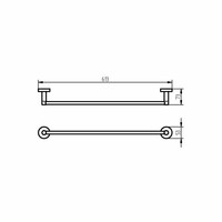 Handdoekhouder Kosmos Enkel 60x7.5 cm Mat Wit