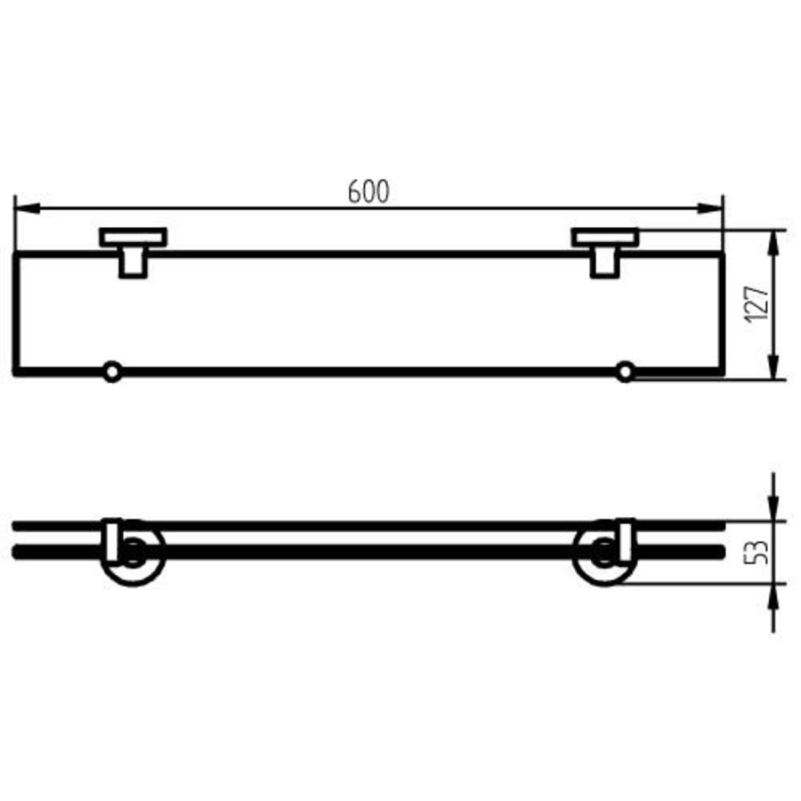 Planchet Kosmos Glas 60x10 cm Mat Zwart