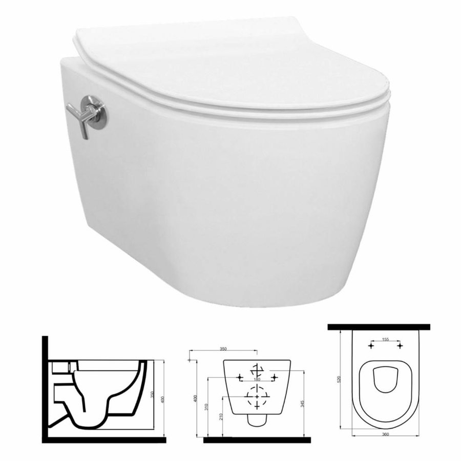 UP320 Toiletset 18 Idevit Alfa Met Bidet Rimfree En Drukplaat