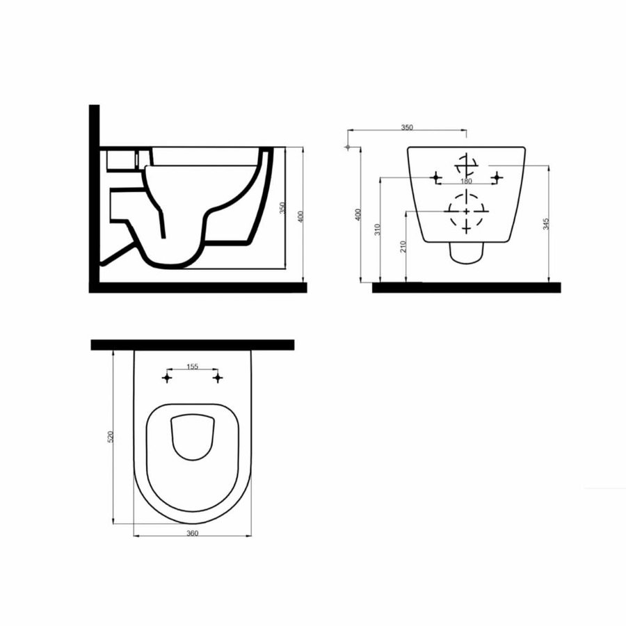 Wandcloset Idevit Alfa Met Bidet Wit Rimfree Diepspoel (optie met zitting)