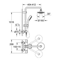 Tempesta New Cosmopolitan Doucheset Met Hoofddouche 16 Cm Chroom